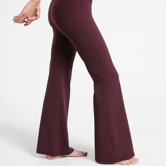 Athleta Pants - ATHLETA Maroon Wine Stretchy Flared Yoga Pants XXSP